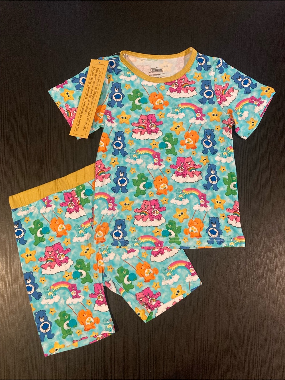 NEW - Care Bears Bamboo Short Sleeve & Shorts Pajama Set - size 3T